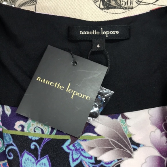 Nanette Lepore Printed Silk Peplum Top - Picture 7 of 8